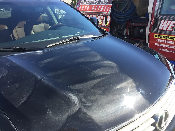 Applying Ceramic Coating to protecting the Paint color of the car from the Sun In las Vegas